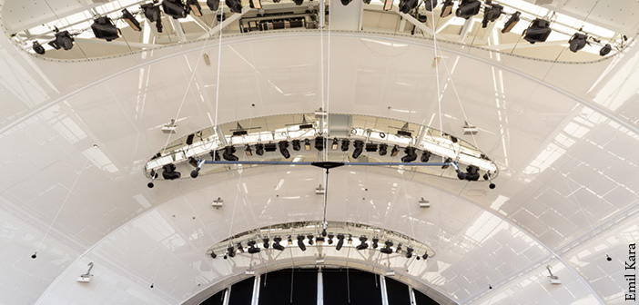 This is the first Constellation installation designed for stage acoustics in an outdoor venue