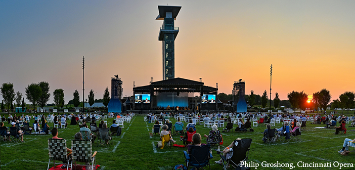 Summit Park hosted Cincinnati Opera’s socially distanced outdoor productions of Carmen, Tosca and The Barber of Seville in July and August 2021